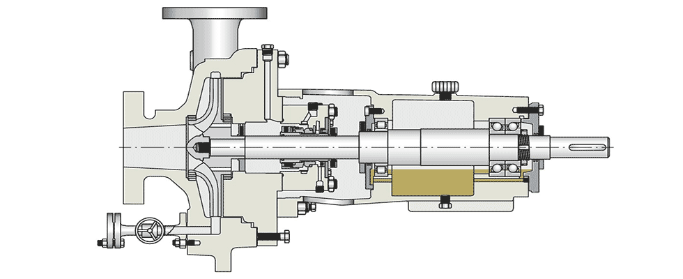 典型的轴承安排在离心泵